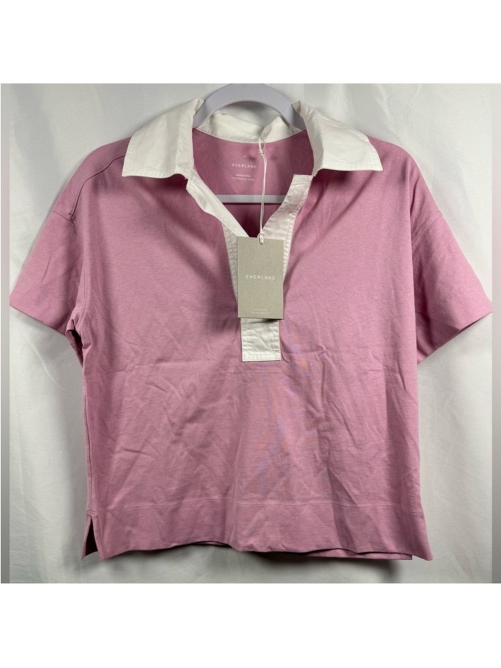 Everlane Women's The Retro Jersey Organic Cotton Polo Mauve/Bone XS